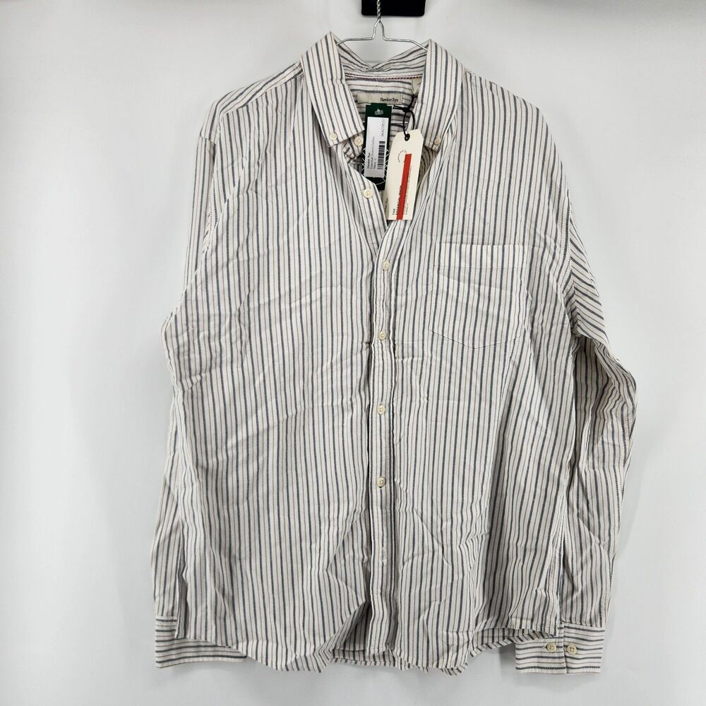 Hawker Rye Men's Off White Large Essential Stretch Oxford Shirt NWT